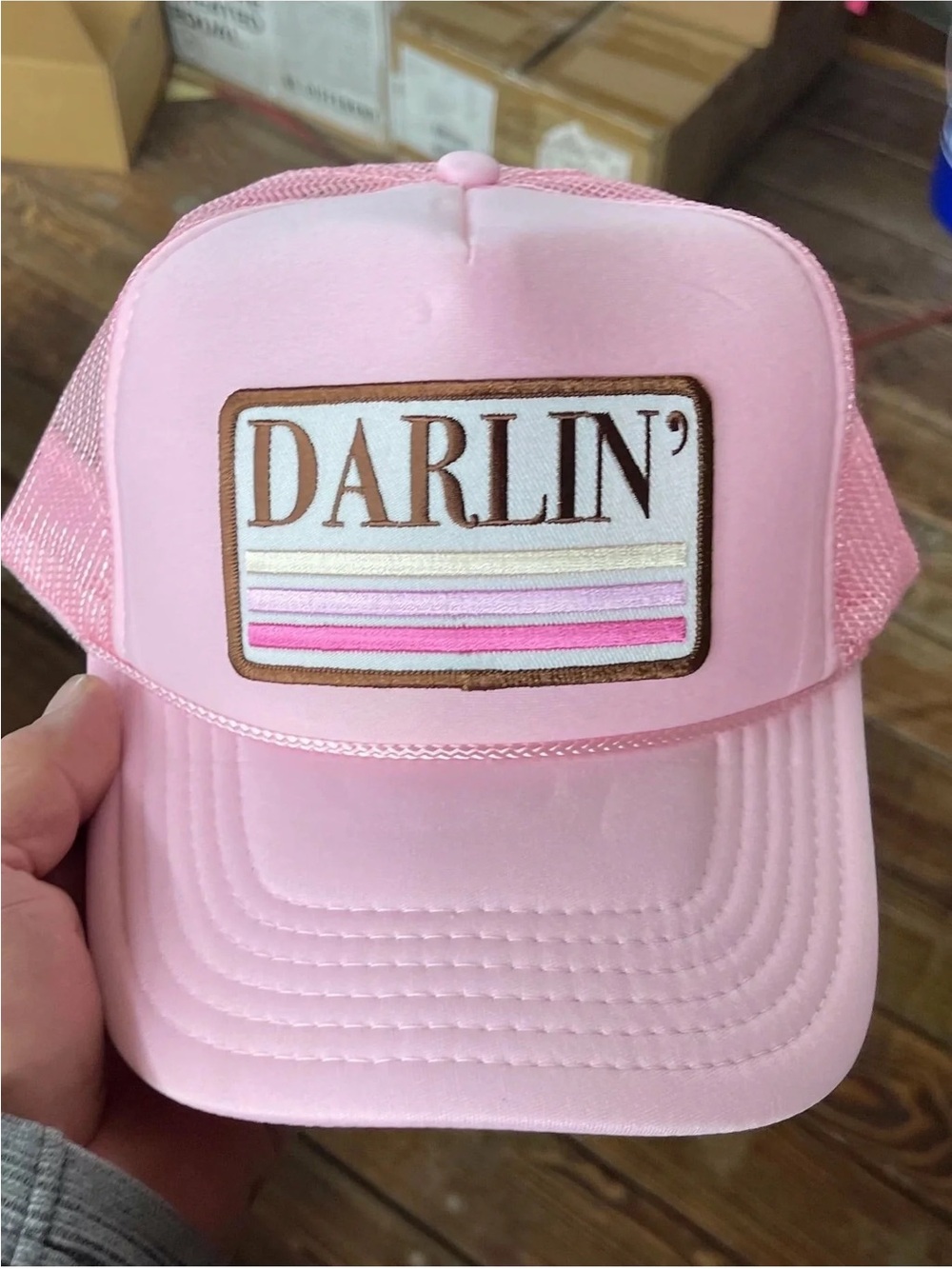 Darling Light Pink Kids Mesh Trucker Hat